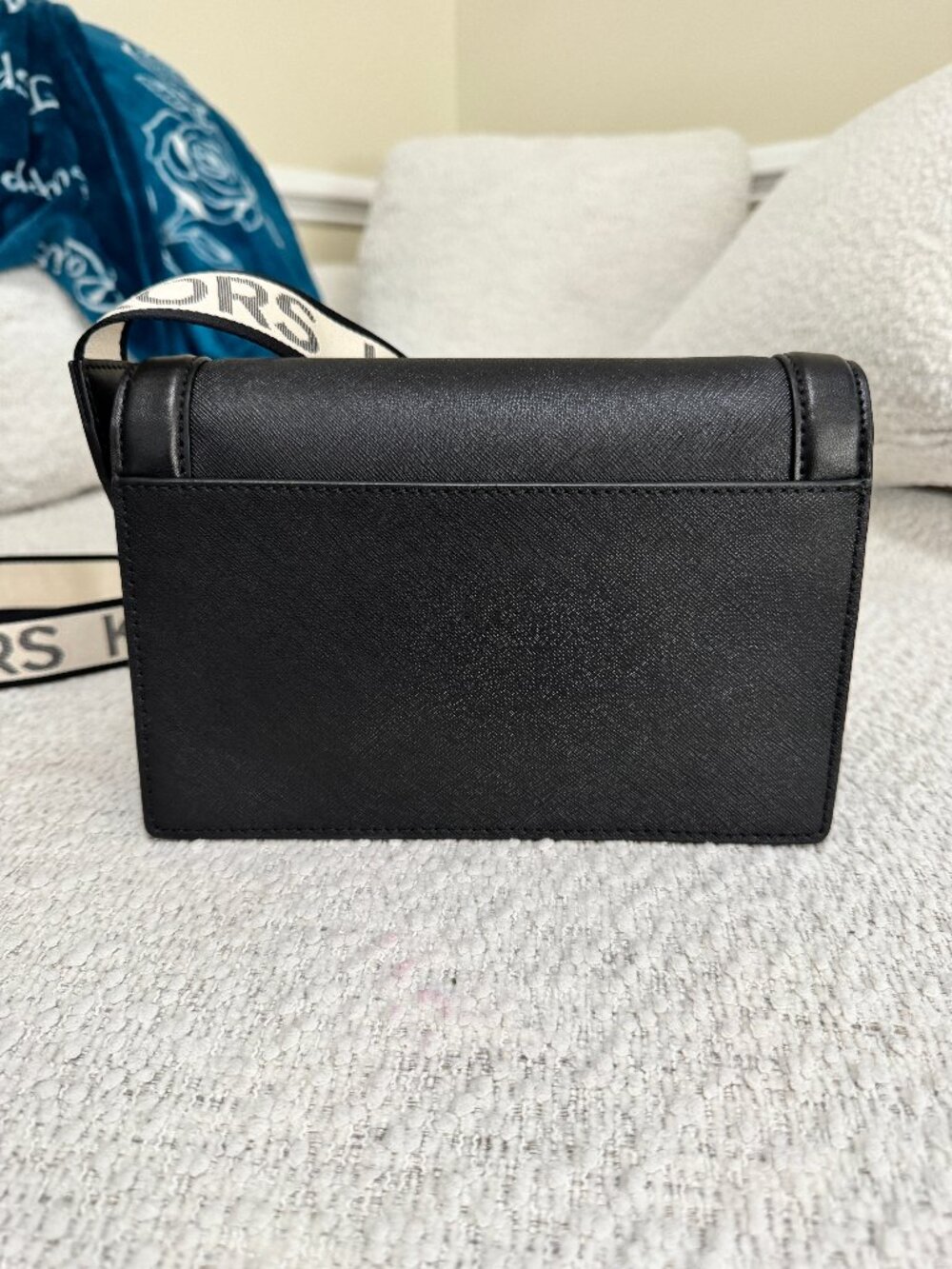 Michael Kors Large Jet Set Saffiano Leather Full Flap Black Crossbody NWOT - Picture 4 of 13